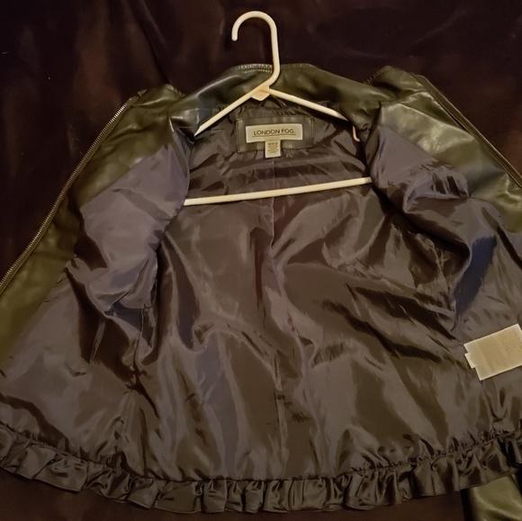 Girl's London Fog Faux Leather Jacket - Picture 4 of 6